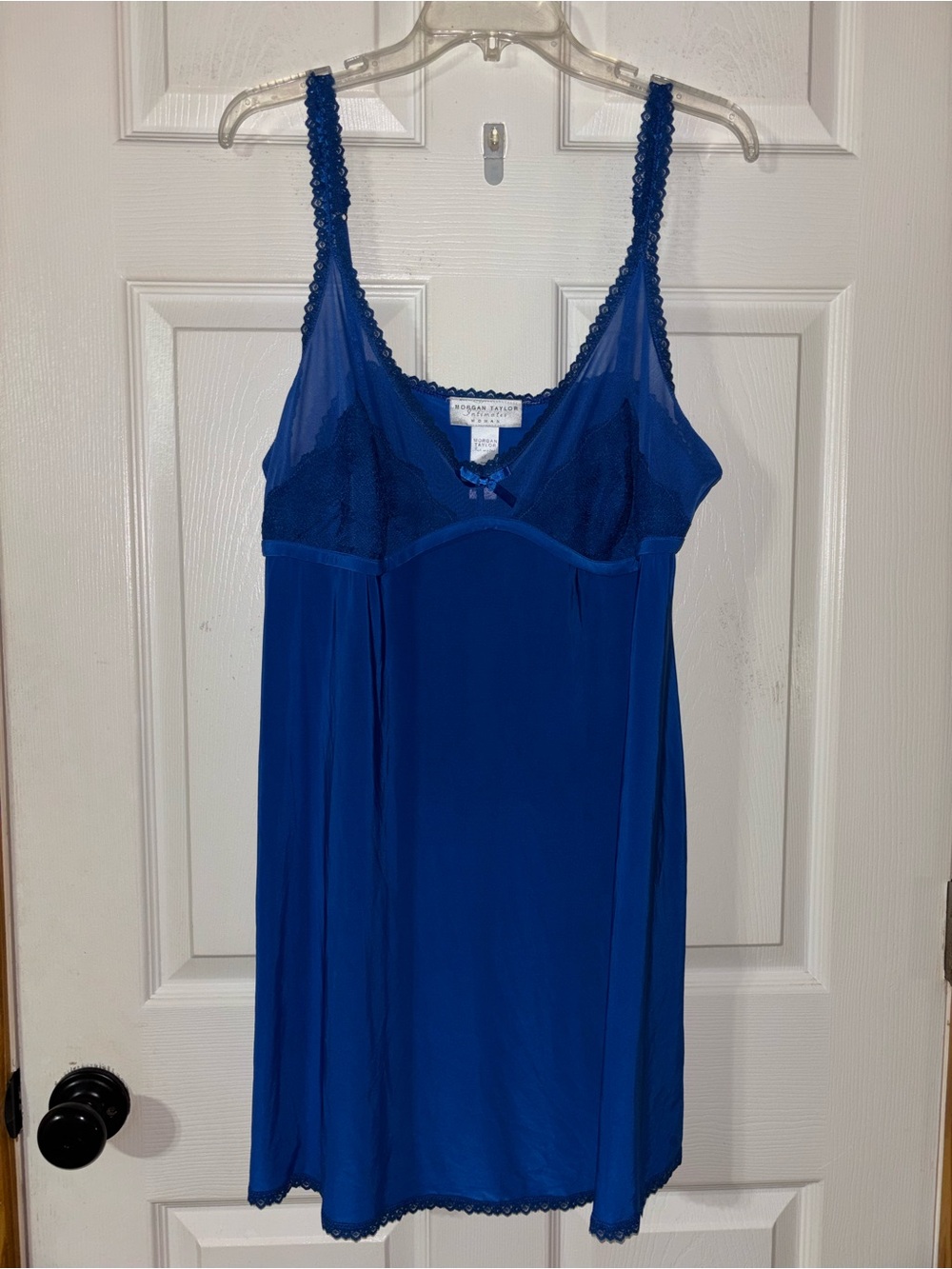 Morgan Taylor Royal Blue Lace-Trim Chemise